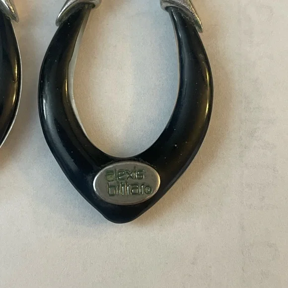 Alexis Bittar Black and Silver Teardrop Earrings